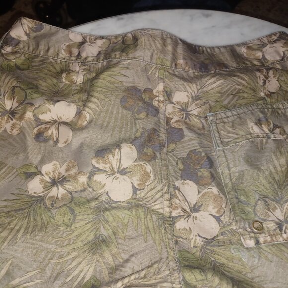 Arizona Men's Swim Shorts SZ30 Tan & Green Tropical Print - Picture 2 of 4